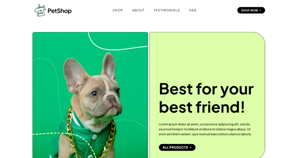 Pet Shop Store website template
