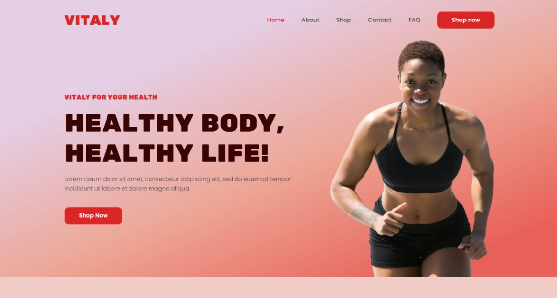 Health Supplement Brand website template