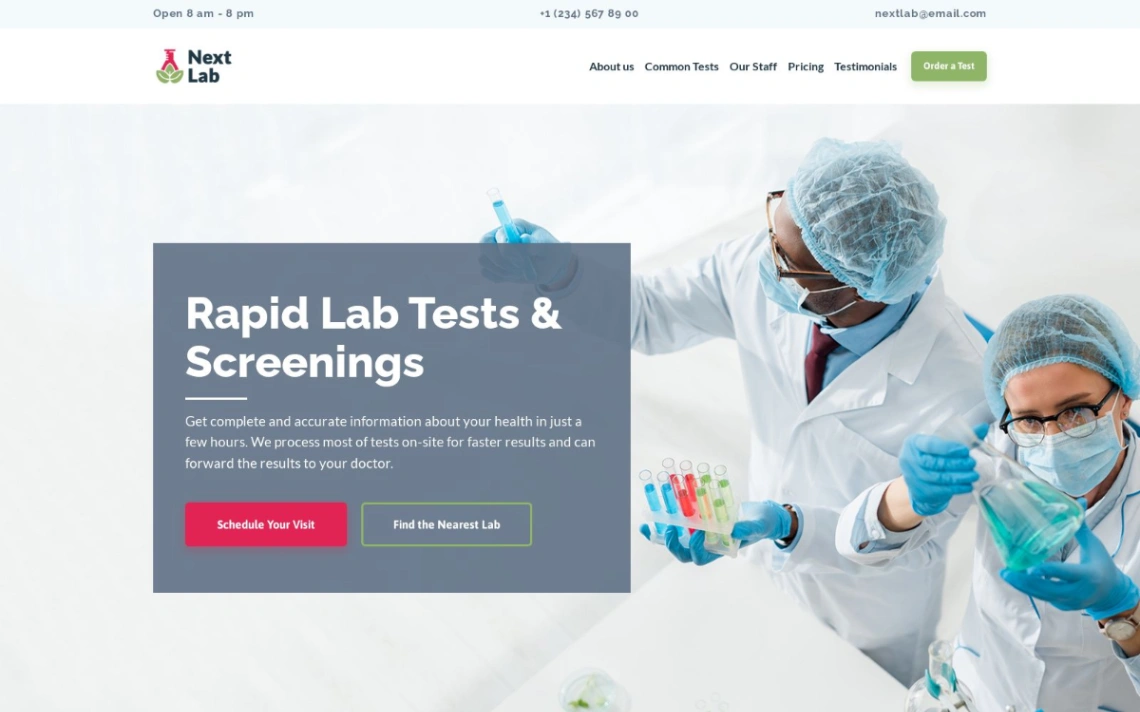 Medical Lab website template