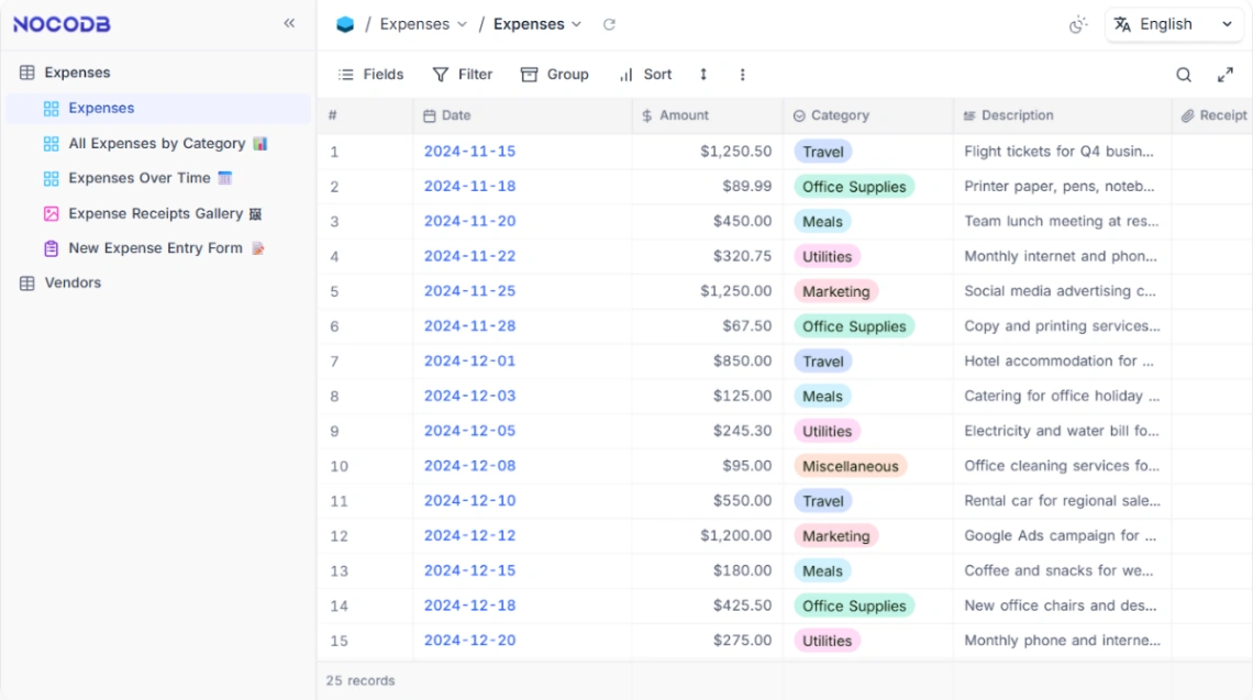 Expense Tracking web application template