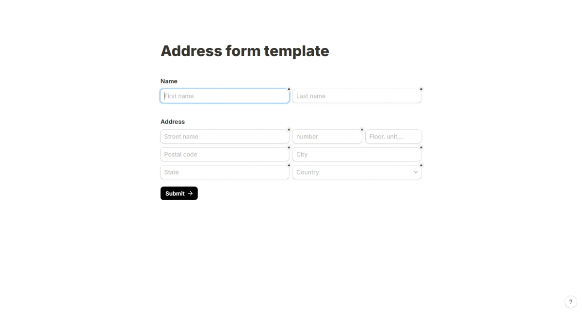 Address Form website template