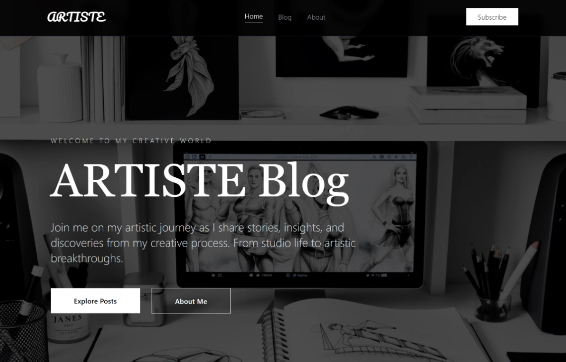 Artist Blog website template