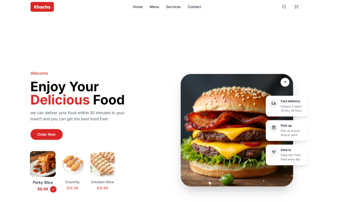 Online Takeout website template