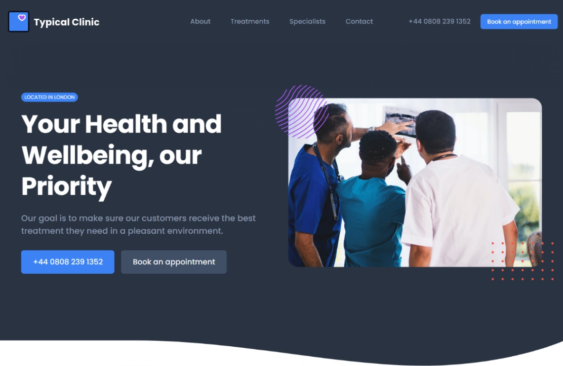 Clinic Website website template