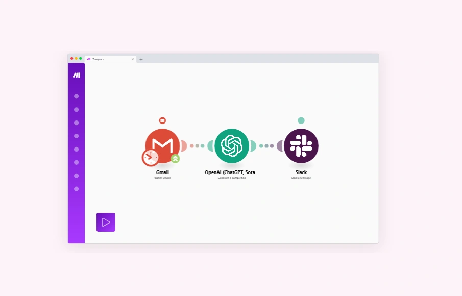 Email to Slack Summary web application template