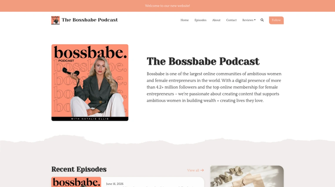 Bright Podcast website template
