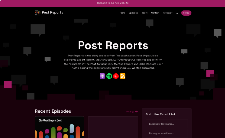 News Podcast website template