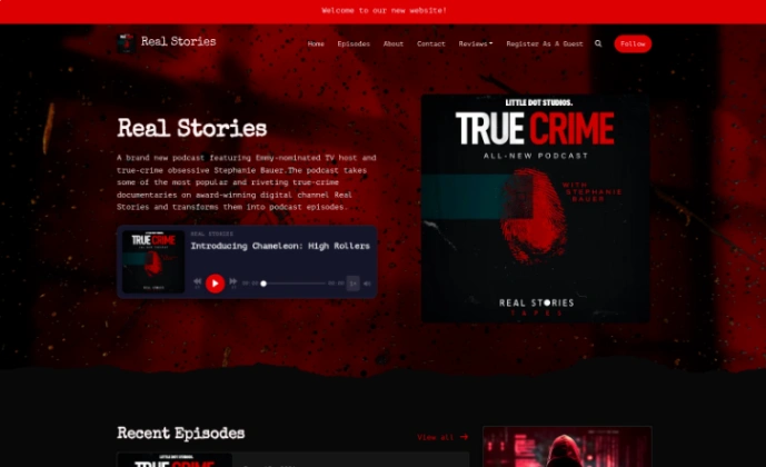 True Crime Podcast website template