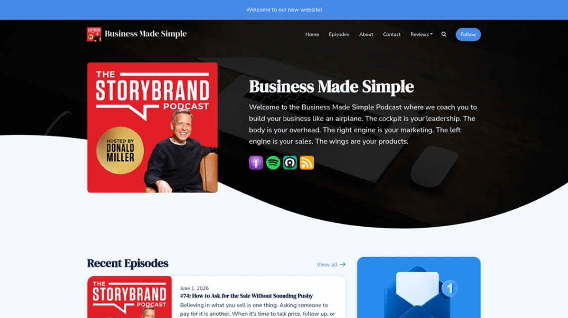 Business Podcast website template