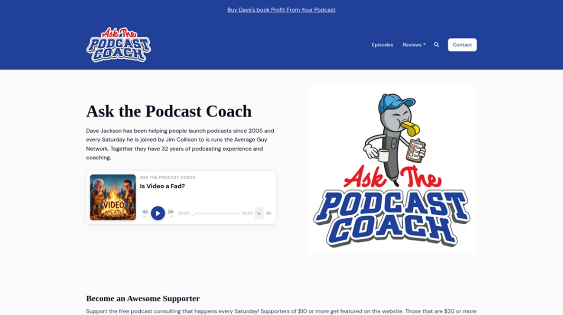 Coaching Podcast website template