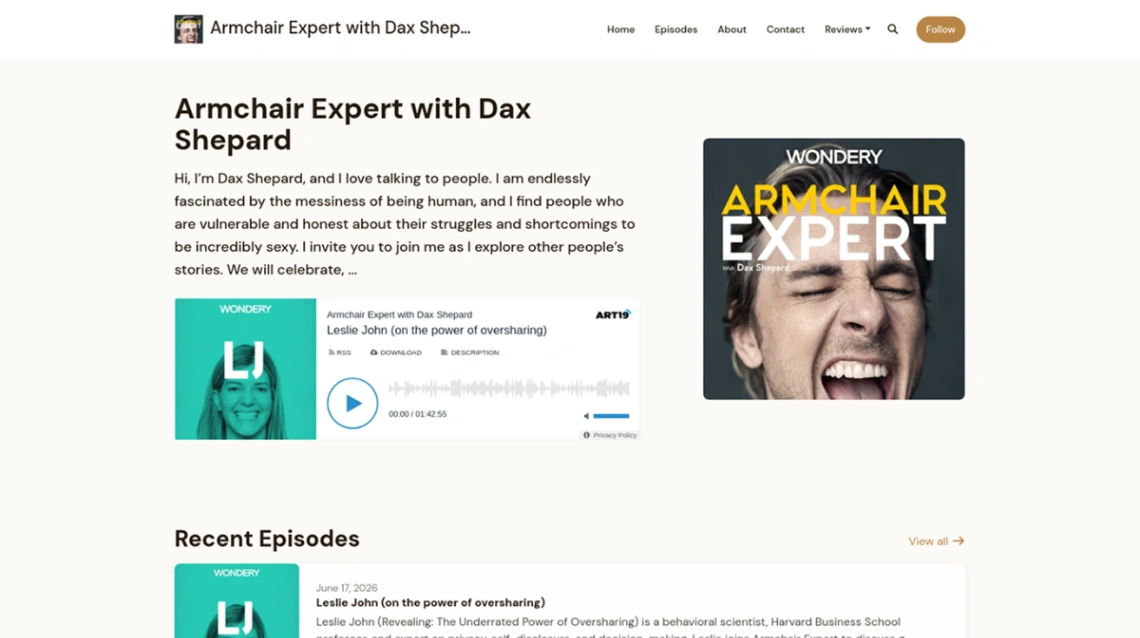 Minimalist Podcast website template