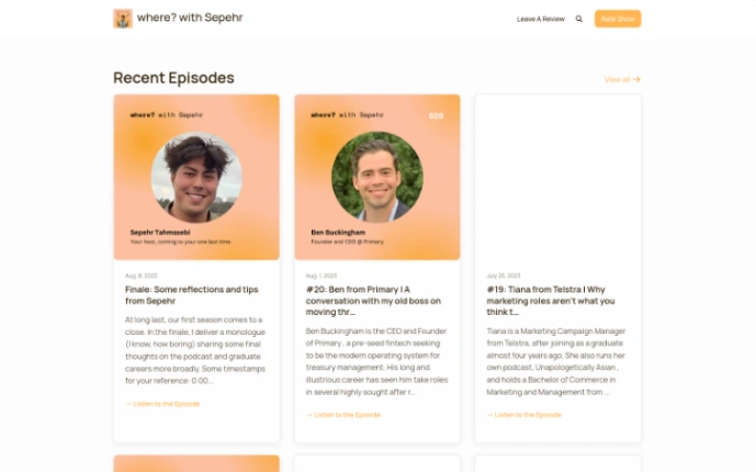 Personal Podcast website template