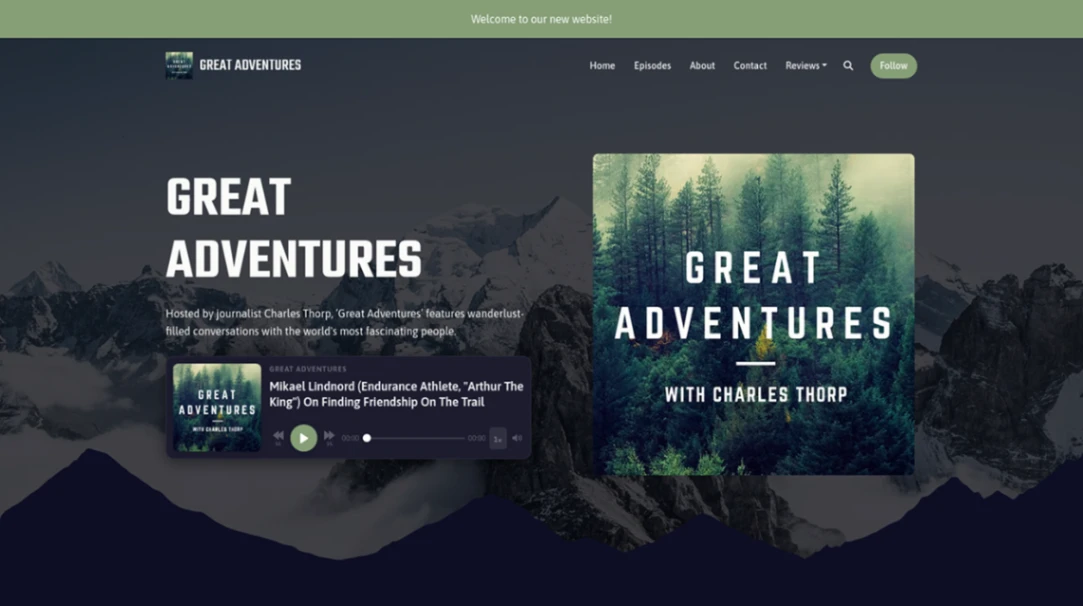 Adventure Podcast website template