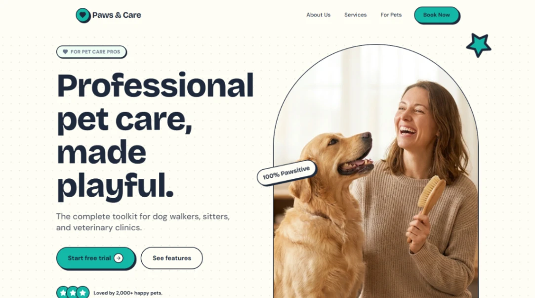 Pet Care website template