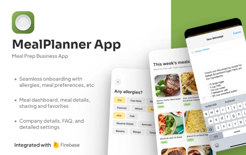 Meal Planner App mobile app design template