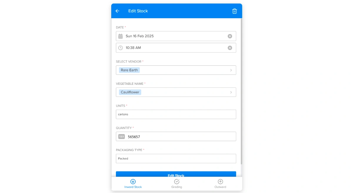 Stock Management mobile app design template