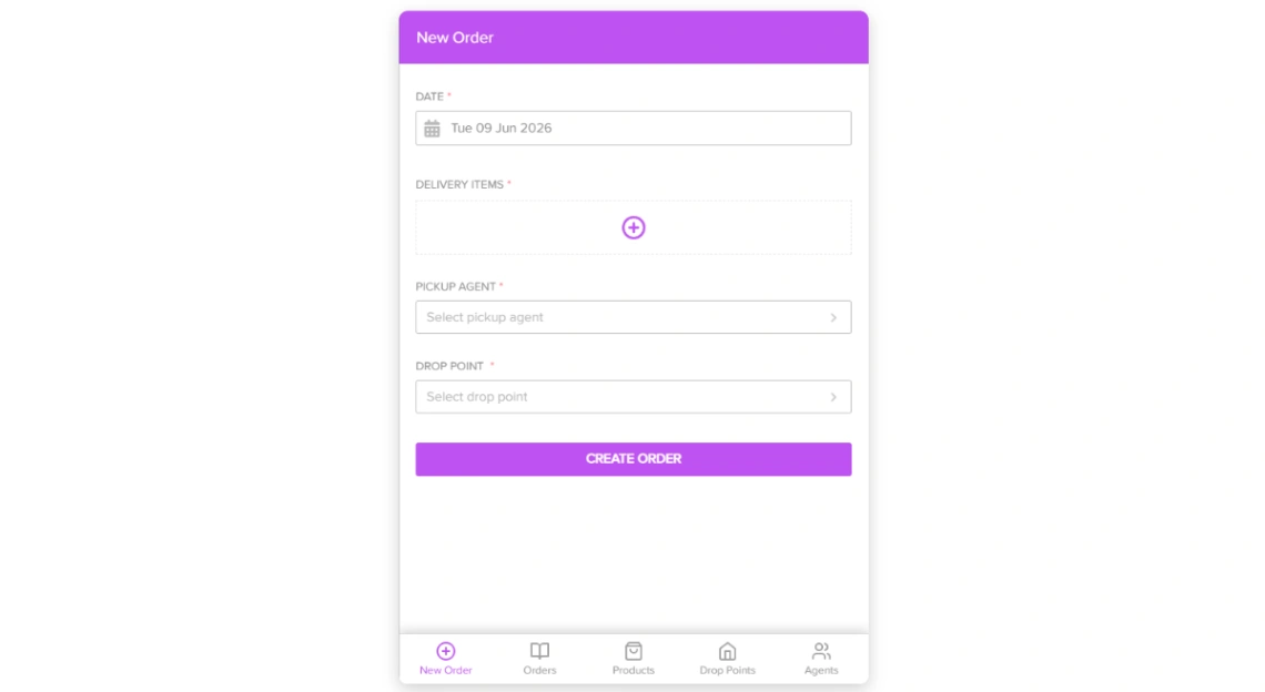 Delivery Management mobile app design template