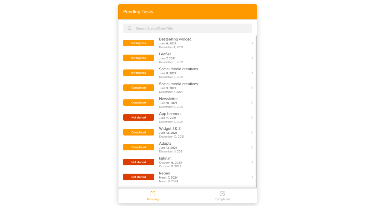 Task Management mobile app design template