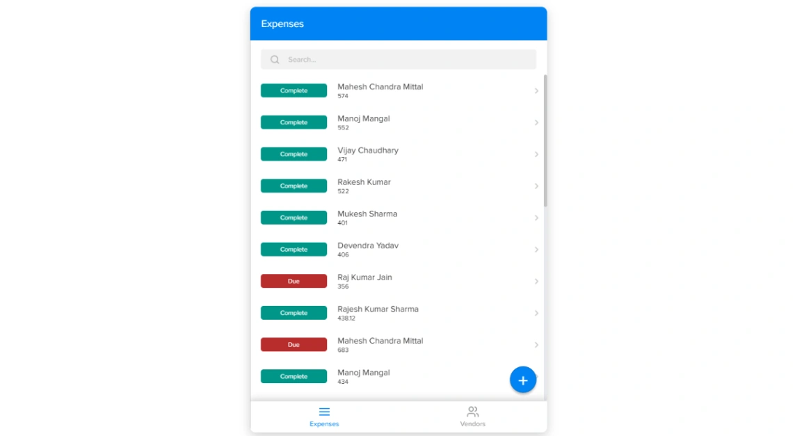 Expense Management mobile app design template