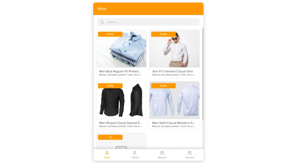 Product Catalogue mobile app design template