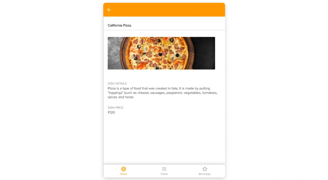 Restaurant Menu System mobile app design template