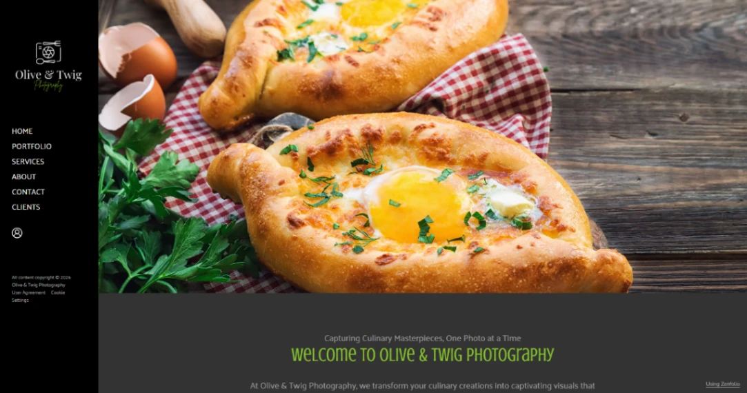 Culinary Photography Studio website template