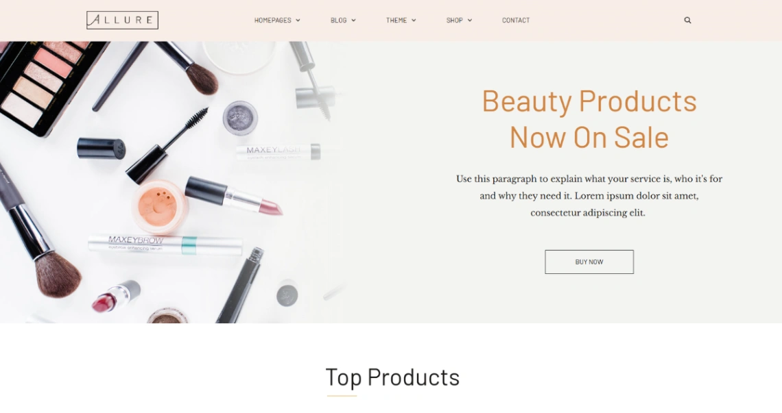 Cosmetics Ecommerce website template
