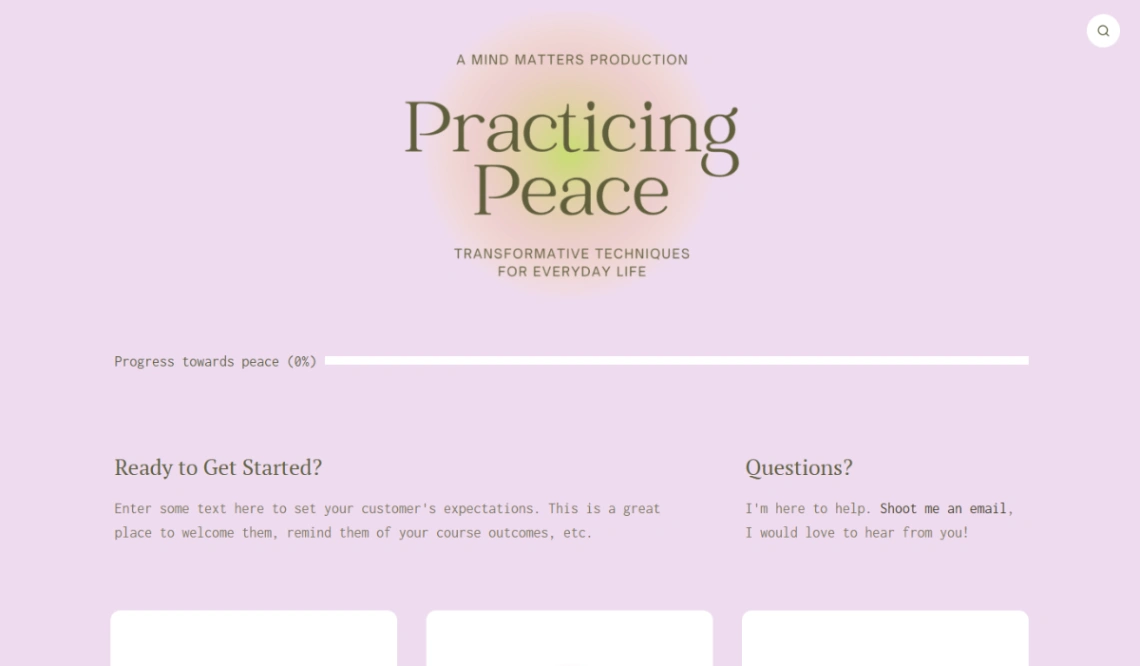 Mindfulness Course website template