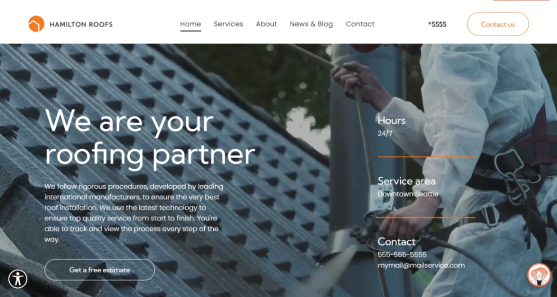 Roofing Contractor website template