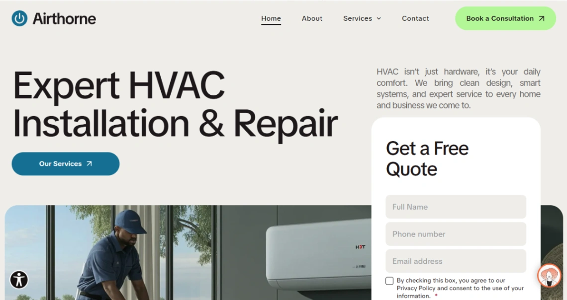 HVAC Installation & Repair website template