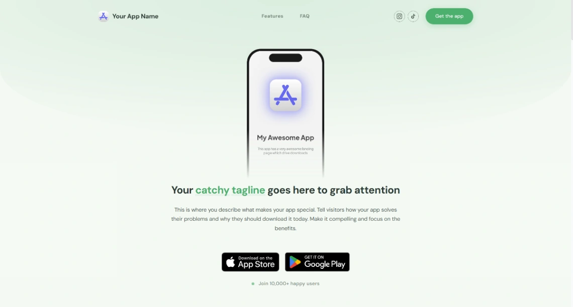 Mobile App Website website template