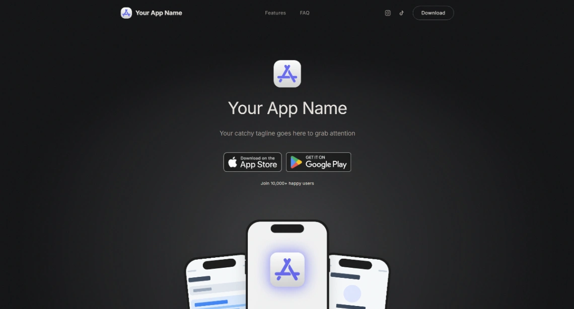 Mobile App Web Page website template
