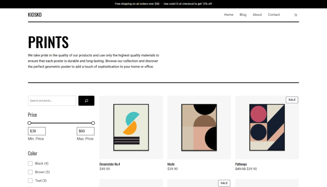 Art Store website template
