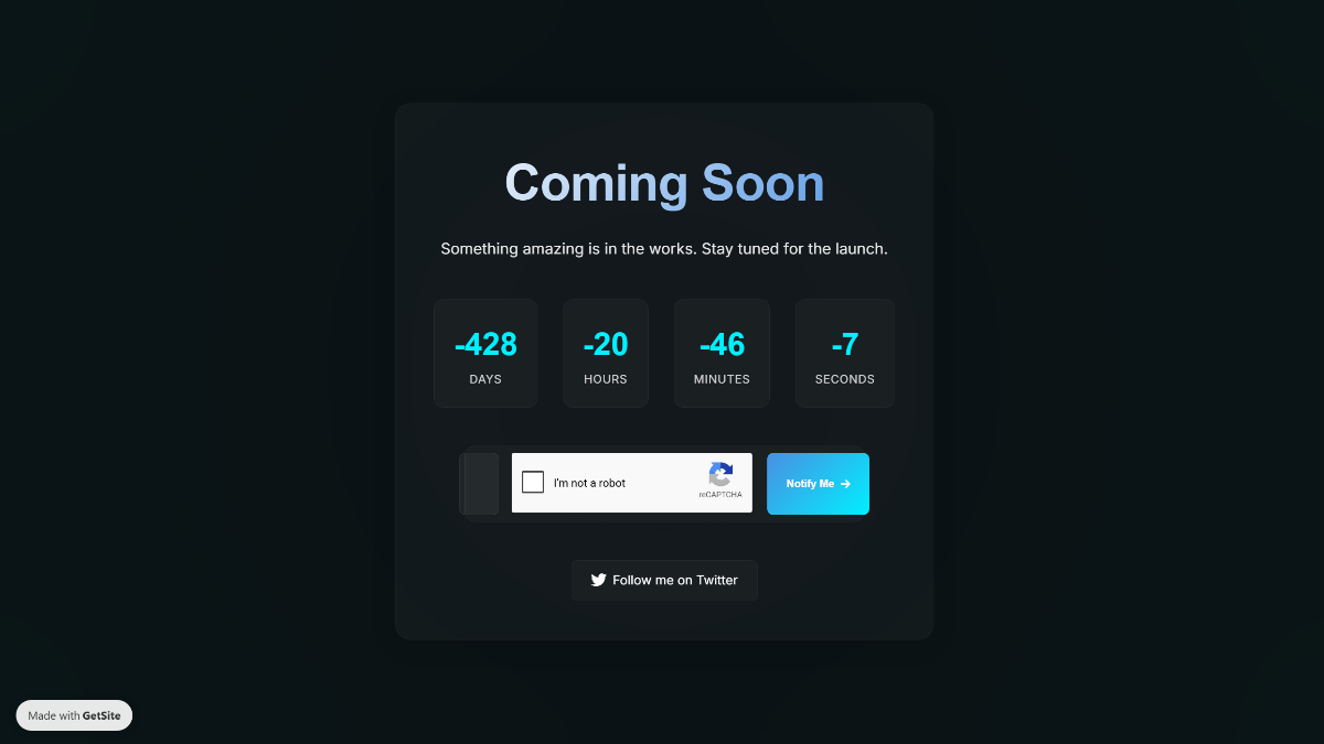 Coming Soon Page website template