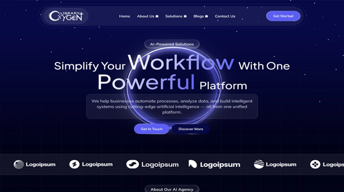 AI Agency website template