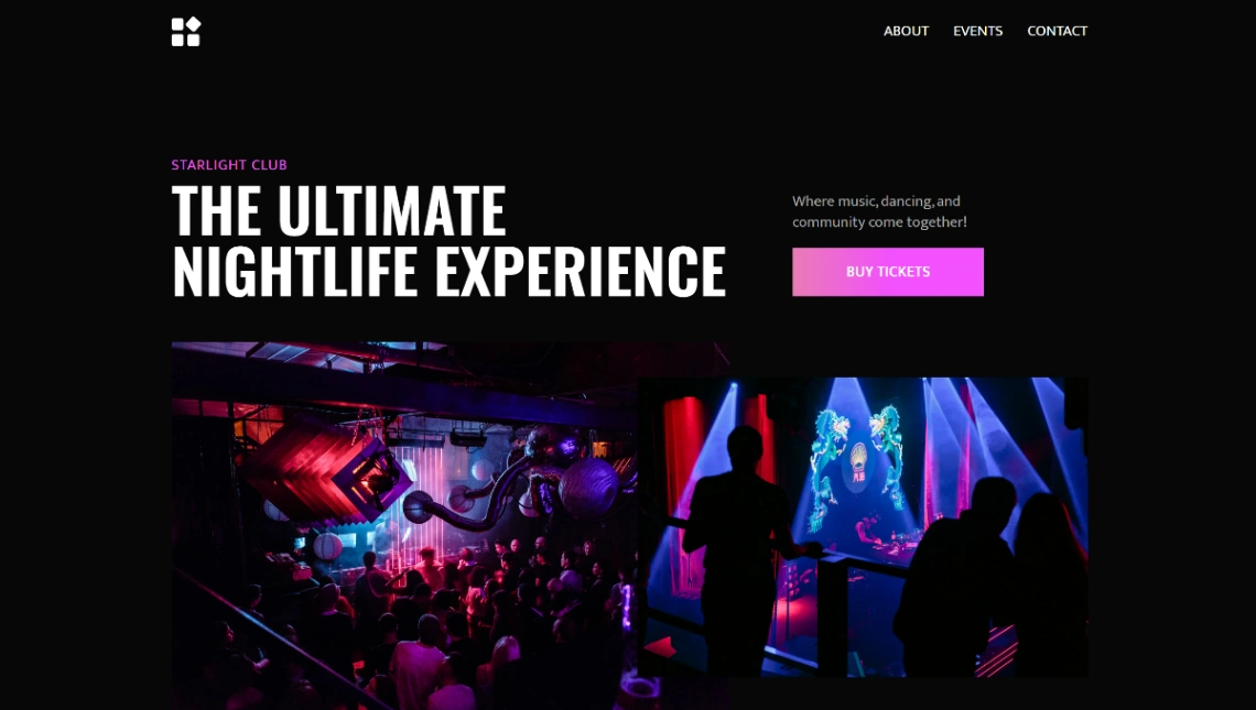 Clubbing & Nightlife website template