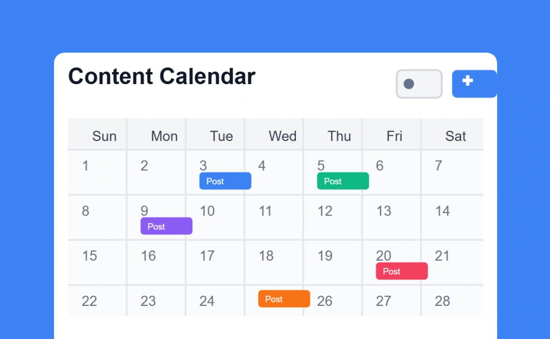 Content Calendar App web application template