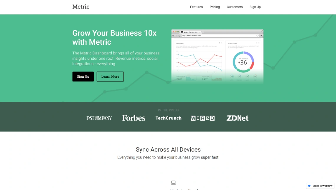 Metric Business website template