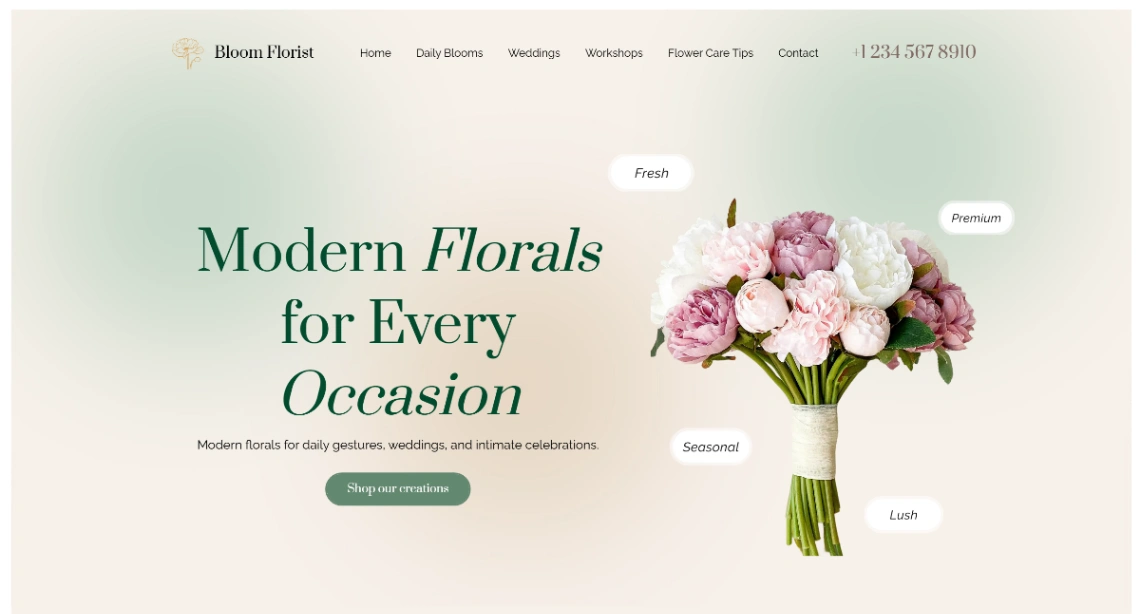 Florist Website website template
