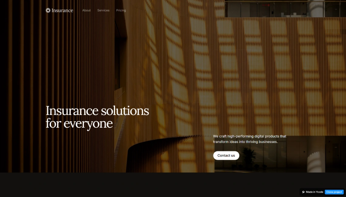 Insurance Company website template