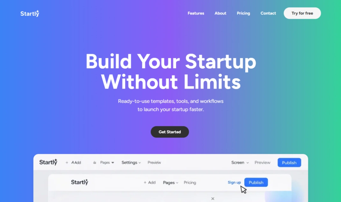 Startup Landing website template