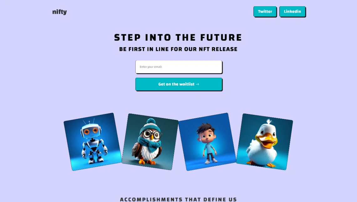 Waitlist Landing Page website template