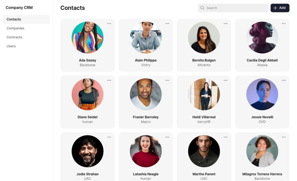 Company CRM web application template