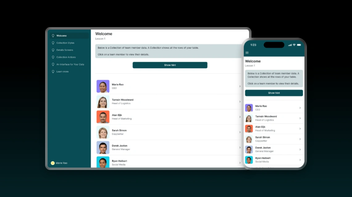 Beginner Tutorial App web application template