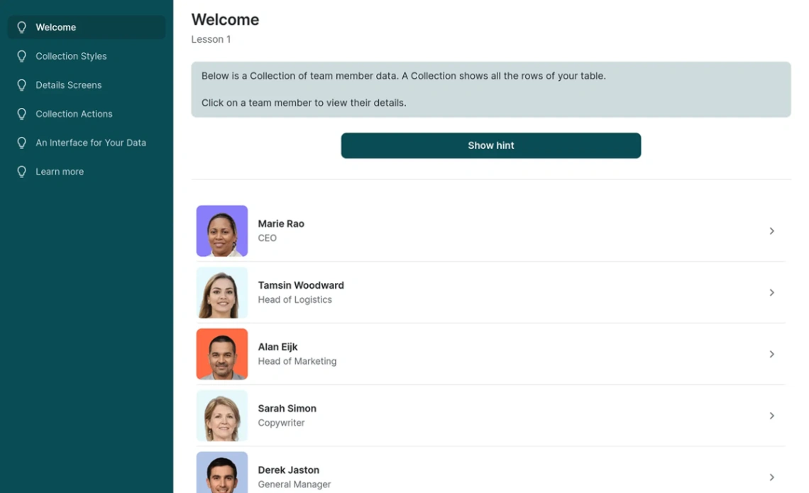 Beginner Tutorial App web application template