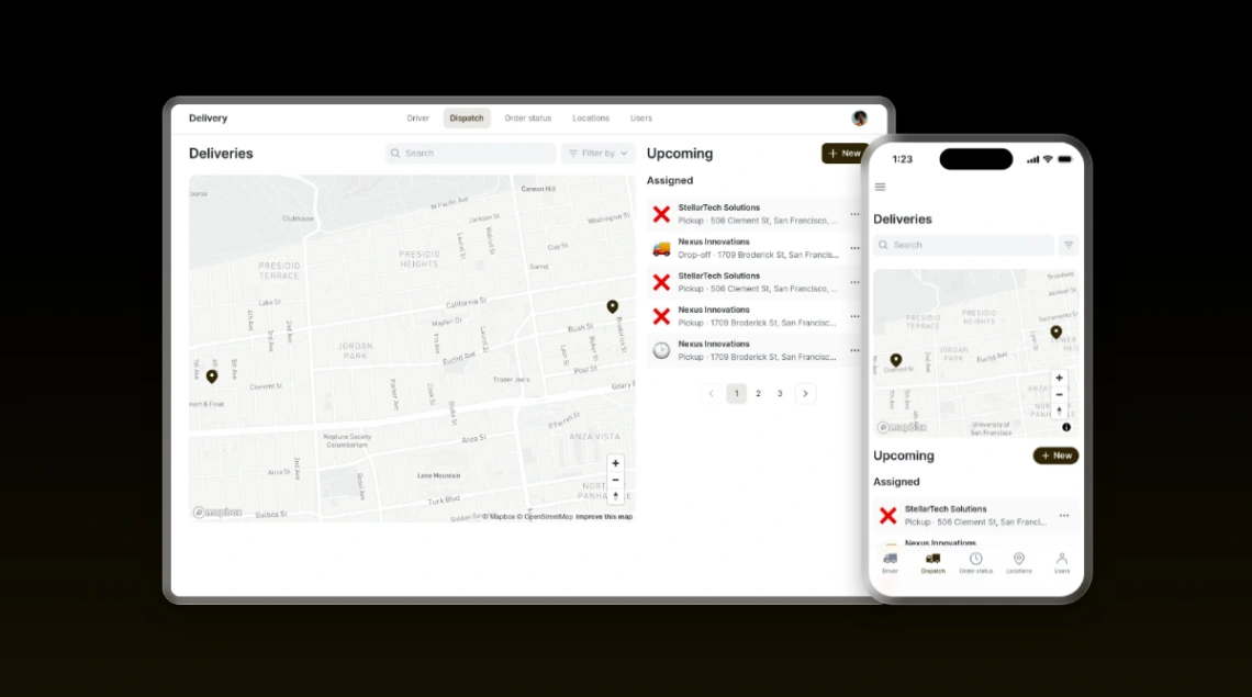 Delivery App web application template
