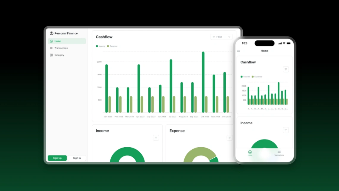 Personal Finance App web application template