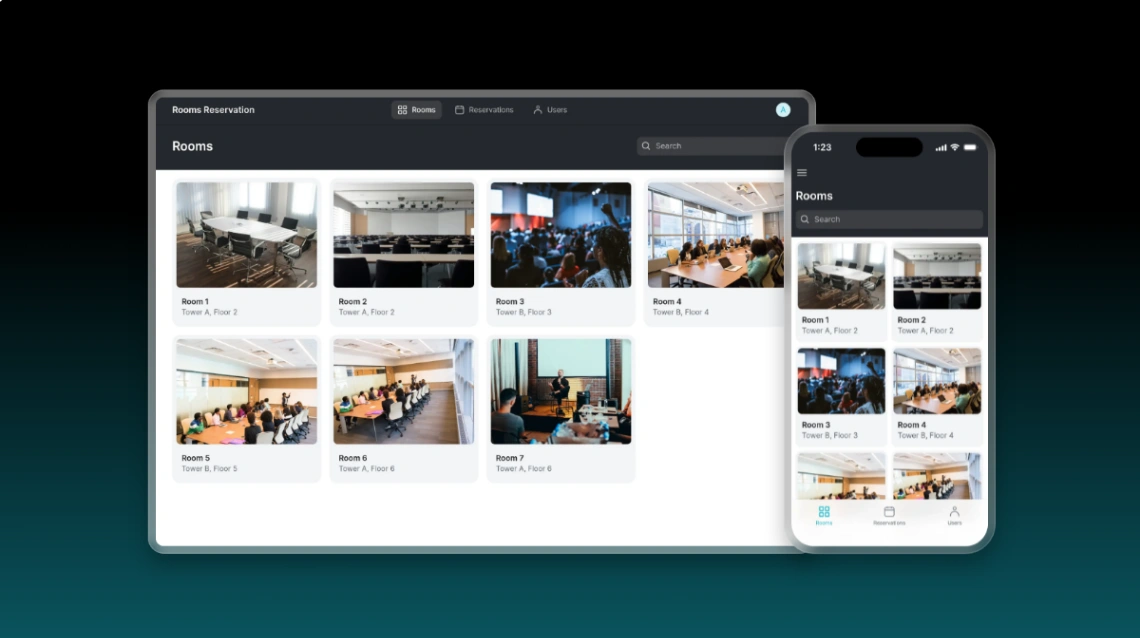 Rooms Reservation App web application template