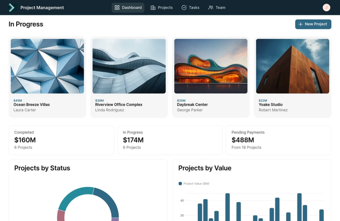 Project Management web application template