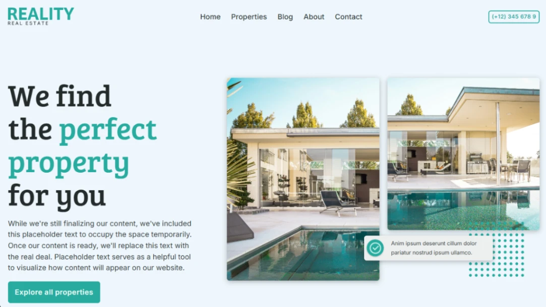 Real Estate Listings website template